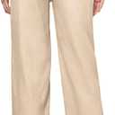 Willit Women Linen Pants Wide Leg Casual Palazzo Pants Cotton Linen Lounge Beach Summer Pants with Pockets 29"/31"/ 33" (Beige, XXL)