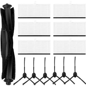 Replacement Spare Parts for Vactidy T6 / T7 / T8 Robot Vacuum 1 Main Brush 6 Side Brush 6 HEPA Filter Accessories (13 Pack)