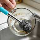 2 x 2PCS Steel Wool Scrubber with Handle Rustproof, Cast Iron Scrubber, Stubborn Messes Pot Brush, Remove Dirt for Cleaning Stoves,Sinks Dishes Grills Bowls & Metal Wire Sponge for Kitchens,Bathroom