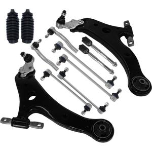 Control Arm, 14Pcs Front Lower Ball Joint Suspension Kit Sway Bar Tie Rod Ends Boot Compatible With 2007-2011 Toyota Camry