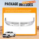 ALMULOO Front Bumper Face Bar Compatible with 2013-2018 Ram 1500 2019-2024 Ram 1500 Classic Replacement for CH1002397 68160855AC W/O Sensor Holes&Fog Lights Holes Steel Chrome Silvery 2Pcs