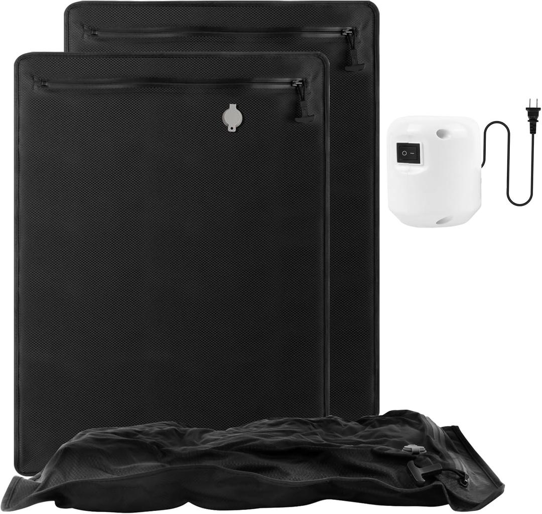 2PC Professional Vacuum Bags for Travel with 55W Super Power Electric Pump, Dobaly IP67 Reusable Vacuum Compression Bags for Suitcases and Backpack Space Saver Vacuum Bags Durable(2 Medium+Pump)