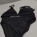 SUUKSESS Women High Waisted High Cut Bikini Set Sexy Triangle Two Piece Swimsuits (Medium, 127 Black)