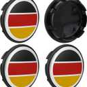 4PCS Compatible with VW Wheel Center Caps,65mm 3B7 601 171 / 6U7 601 171 Ferman Flag Car Wheel Hub Caps ABS Rim Center Hub Cover 4PCS SSDZ