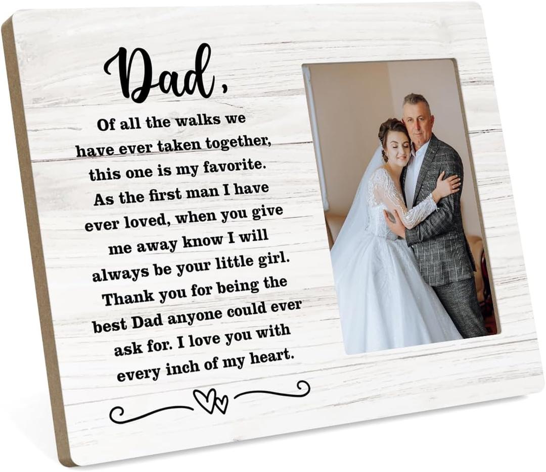 Father of The Bride Gifts, Wedding Gifts for Dad from Bride Daughter, Gift for the Dad of the Daughter, Marriage Blessing present, Personalized Gift for Wedding Picture Frame