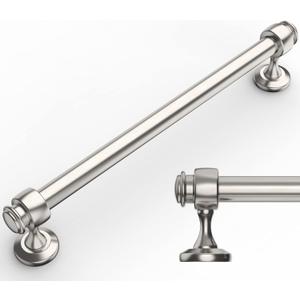 Amerdeco 10 Pack Brushed Satin Nickel Cabinet Pulls 7 Inch Hole Centers, 8 Inch Length Handles for Kitchen Cabinet Hardware,Solid Cabinet Handles for Bathroom Drawer Handles IH0005