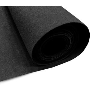 EOVEA | Acrylic Felt Fabric by The Yard - Non-Stiff, Soft Material - 72" Wide - 1.6mm Thick Felt Sheets for DIY Crafts, Sewing, Upholstery, Cushion, Padding(Black, One Yard)