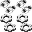 Hicarer 8 Pieces Fidget Toys Set Includes 4 Flippy Roller Chain and 4 Six Roller Bike Chain Toys Gifts for Adults in Learning Help(Black)