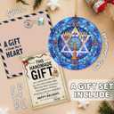 2 x Star of David Hanukkah Decorations Acrylic Ornament  Stained Glass Effect Decor, Menorah Ornament & Jewish Gifts for Tree, Indoor Hanukkah Decor, Thanksgiving Gifts