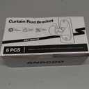 ANDGOO 5 Pack No Drill Curtain Rod Brackets, Renter Friendly Self Adhesive Curtain Rod Holders, Heavy Duty No Drilling Curtain Rod Hooks for Apartment Bedroom Bathroom Dorm Classroom Kitchen (Black)