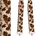 Fashion Rose Gold Clasp Purse Strap - Adjustable 1.5 Wide Replacement Crossbody Strap for Handbag Guitar Strap Shoulder Strap Canvas Bag (Brown Cowhide Print)