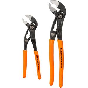 Klein Tools D5052BKIT 2-Piece Adjustable Pliers, Quick-Adjust Klaw Pump Pliers Set, 7-Inch and 10-Inch, Compact Design with V-Jaw and Hardened Teeth for Maximum Torque