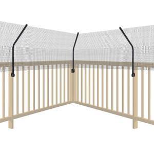 Cat Fence Retrofit System - Curved Fence Extension for Existing Outdoor Fences, Includes Galvanized Steel Extenders and Poly Mesh for Wood, Chain Link, Metal, Brick, & Vinyl Fences 50ft kit