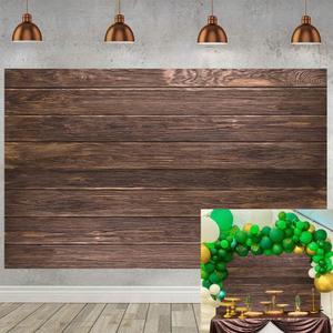Wood Vinyl Backdrop Wooden Board Wall Portrait Photography Background Baby Shower Birthday Wedding Party Vintage Brown Wood Seamless Backdrop Photo Props 7x5FT (7x5FT(width 210cm x Height 150cm))