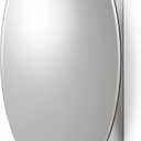 Croydex Orwell Oval, Recessed or Surface Mount, Hang 'n' Lock Easy Installation Medicine Cabinet , 21''W x 31''H, Aluminum (31-Inch x 21-Inch - Single Door)