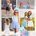 4 x 3 Pack Girls' Ballet Skirts | Dance, Wrap, Toddler, Kids, Ballerina, Chiffon, Elastic Waist, Dancewear, for 2-12 Years, Soft, Stretchy (Blue)