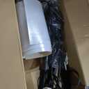 LEPOWER Wood Tripod Floor Lamp, Mid Century Standing Lamp for Living Room, Flaxen Lamp Shade, Modern Design Standing Lamp with E26 Base, Tall Floor Light for Bedroom, Study Room and Office Brown