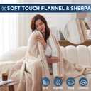 Westinghouse Electric Blanket Twin, Heated Blanket Twin Size with 10 Heating Levels and 1 to 12 Hours Heating Time Settings, Flannel to Sherpa Reversible, Machine Washable (62" x 84", Beige)
