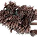 100 Warm White Wide Angle LED Mini Lights on Brown Wire 34 Ft Commercial Grade Christmas String Lights, Full Wave No Flicker, Indoor/Outdoor UL Listed, Connect Up to 21 Sets