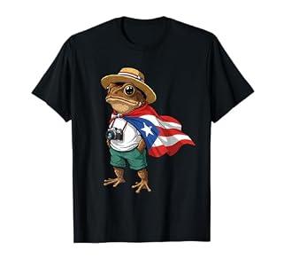 Coqui Frog Puerto Rico Flag Puerto Rican Taino Boricua T-Shirt, S
