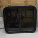 Horizontal RV Window, 24" W x 20" H Tinted Sliding RV Window with Net Screen and Trim Ring, Suitable for 1-1/8" Thick Walls, DOT Approved