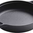 Cast Iron Skillet with 2 Handle, 22cm/25cm Rounde Mini Flat Bottomed Frying Pan for fried steakBread, Baking,Pizza, Outdoor Cooking, Camping, Grill, Stovetop, Oven Safe Cookware (8.7 x 8.7 x 1.78 in)