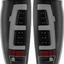 KUAFU LED Tail Light Pair Compatible with 2002-2006 Chevy Avalanche 1500 2500 Smoke Lens LED Tube Bar Tail Lamp Left & Right Replacement for 15771437 15771438 GM2800153 GM2801153
