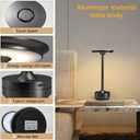 Rechargeable Cordless Table Lamps, Portable 5000mAh Outdoor Table Light, 3 Color Stepless Dimming LED BedsideTable Lamp with Memory Function, Battery Lamp for Kitchen/Dinner/Patio/Restaurant(Black)