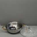 LOLYKITCH 11" Tri-Ply Stainless Steel Saut Pan with Lid,3.5 QT Everyday Pan,Kadhai,Induction Cooking Pan,Dishwasher and Oven Safe.