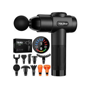 TOLOCO Massage Gun, Deep Tissue Back Massage for Athletes for Pain Relief, Percussion Massager with 10 Massages Heads & Silent Brushless Motor, Christmas Gifts for Women, Men, Black