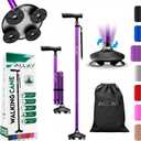 Allay Walking Canes for Men & Women - Adjustable Canes for Women for Stability, Self Standing Wide Quad Pivot Base, Light Weight, Soft Handle Grip and Travel Bag, Walking Sticks for Seniors & Adults