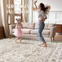 9x12 Area Rug Living Room: Washable Boho Large Neutral Vintage Soft Rugs Stain Resistant Farmhouse Non Slip Indoor Floor Carpet for Bedroom Nursery Kids Playroom Office Dining Room- Cream Blue