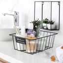 8 Pack Wire Storage Baskets for Organizing with Removable Tags, Pantry Organization Bins for Kitchen Cabinets, Closet - Metal Basket for Laundry, Garage, Refridge, Bathroom Countertop Organizer, Black