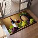 Grape Wine Bottle Door Mats Indoor,Farmhouse Wine Barrel Front Door Mat Non-Slip Low Profile Welcome Mat for Outdoor Entrance Indoor Rug Mat Home Patio, Porch, Hallways Floor 30 x 17 Inch