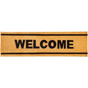 Juvale Natural Coco Coir Large Door Mat, Happy Place Long Outdoor Rug (17 x 60 in)
