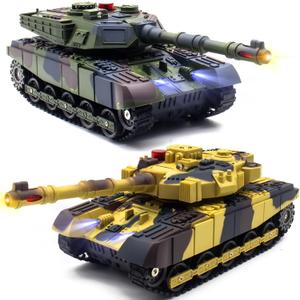 RC Tank That Infrared Shoots - 2.4Ghz Remote Control Battle Army Tank Toys with 360Rotating Turret Auto Demo Sound Effects Lights - Military Vehicles Model Gift for Kids Adults Boys Age 6-8 9-12