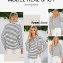 Astylish Women's Casual Blouses Button Down Business Work Tops Long Sleeve V Neck Striped Shirts 2025 Fall Outfits (X-Large)