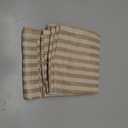 jinchan Striped Linen Kitchen Curtains 30 Inches Length Tier Curtains Farmhouse Modern Cafe Style Small Window Treatments Airy Light Filtering Rod Pocket for Living Room Bathroom 2 Panels Tan