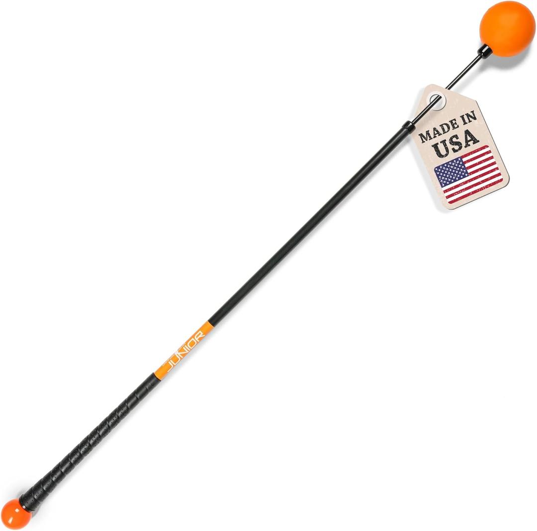 Orange Whip Golf Swing Trainer Aid Patented & Made in USA for Improved Rhythm, Flexibility, Balance, Tempo, and Strength *American Made*