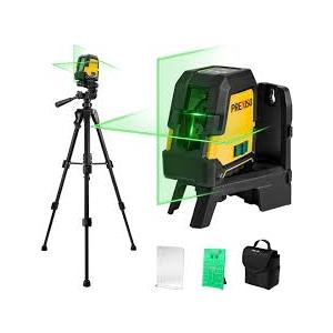 PREXISO Laser Level with Tripod  100Ft Rechargeable Dual Modules Line Laser, Self Leveling Wide Angle Cross Leveler Tool for Construction, Floor Tile Renovation with Magnetic Base, Target Plate, Bag