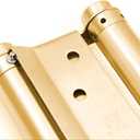 2 Pairs (4Pcs) of 3" Stainless Steel Cafe Saloon Door Swing Self Closing Double Action Spring Hinge Brass w/Screws