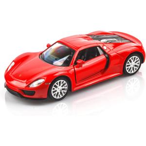 1/36 Scale Porsche 918 Spyde Diecast Model Cars,Pull Back Vehicles Porsche Toy Cars,Cars Gifts for Boys Girls (Red)