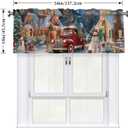 Worltoldb Christmas Red CarCurtain Valance Short Rod Pocket Window Treatment for Living Room Bedroom Kitchen Bathroom 1 Panel 54" W x 18" L