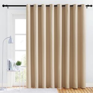 NICETOWN Thick Blackout Curtain and Drape - (120 x 90, Biscotti Beige, 1 Panel) Thermal Insulated Grommet Top Window Drapery for Bedroom, Block Out Light Curtain Panel (120"W x 90"L (Pack of 1))