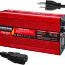 84V 3A Charger 84V Li-ion Battery Charger with Cooling Fan Red Aluminum Case Used for 20S 72V 74V Lithium Battery Pack,84V Smart Charger DC Output 3pin C13 Ping Connector Red