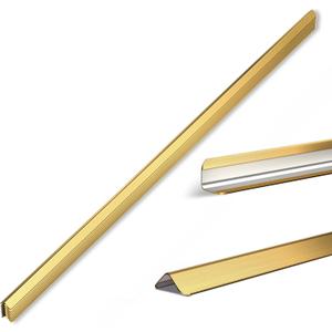0.5x0.5x48 Inches 304 Stainless Steel Golden Wall Corner Guards (10-Pack) Heavy Duty Rounded Corner Protector, Smooth Folded Edge Design for Wall Protection (No adhesives