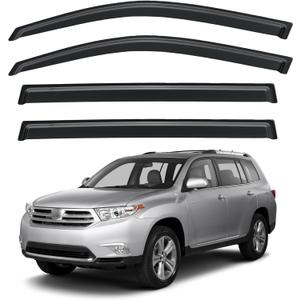 Window Visors Rain Guards Shield for 2008-2013 Toyota Highlander, Out-Channel Window Vent Wind Deflectors Visors Shades for 08-13 Highlander Hybrid
