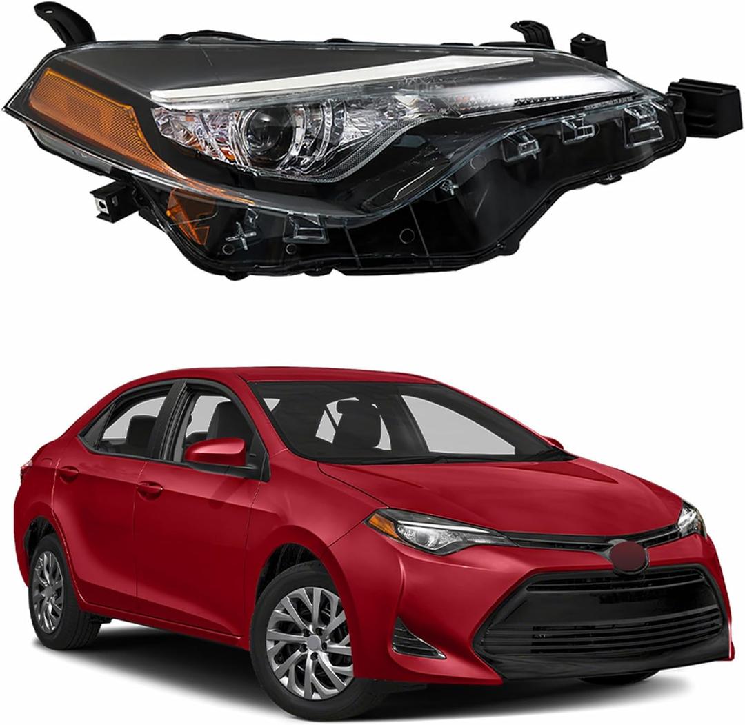 GXYWADY Headlights Replacement for Corolla L/LE/LE ECO 2017 2018 2019 Replacement for 8111002M90 Headlight Right Side (Passenger Side)