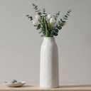 hjn Large White Vase for Flowers Ceramic Vase for Home Decor Tall Vases for Your Floor/Kitchen/Office/Living Room/Table- White Texture(Large)