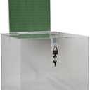 Clear-Ad - Acrylic Donation, Ballot, Raffle or Suggestion Box with Lock and Removable Sign Holder - Plastic Comment or Compaint Container - Plexiglass Multipurpose Box with Slot - Clear (12x12)